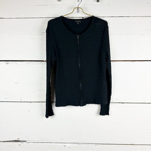 Ann Taylor zipper sweater black - Picture 1 of 5